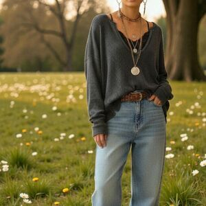 We The Free Boho Oversized Cozy Buttercup Thermal